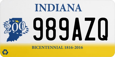 IN license plate 989AZQ