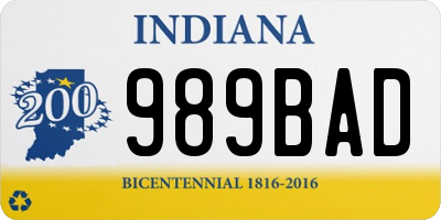 IN license plate 989BAD