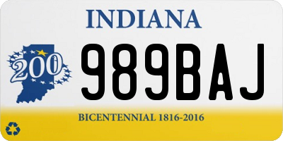 IN license plate 989BAJ