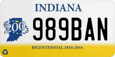 IN license plate 989BAN