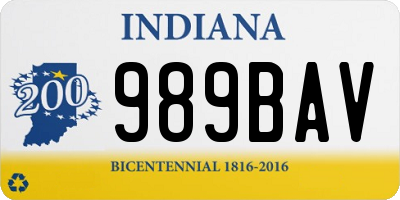 IN license plate 989BAV