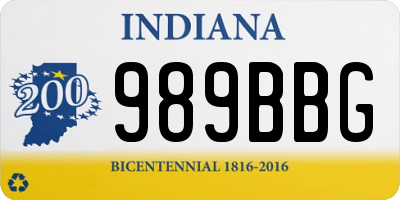 IN license plate 989BBG