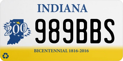 IN license plate 989BBS