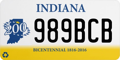 IN license plate 989BCB