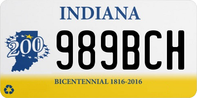 IN license plate 989BCH