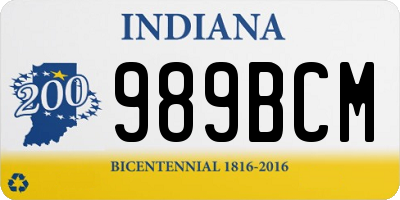 IN license plate 989BCM