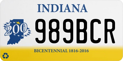 IN license plate 989BCR