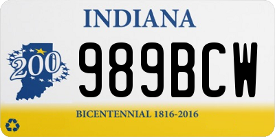 IN license plate 989BCW