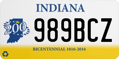 IN license plate 989BCZ