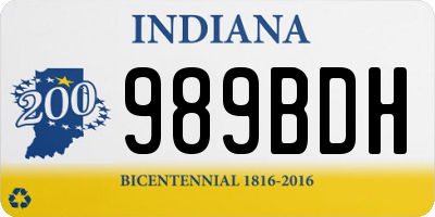 IN license plate 989BDH