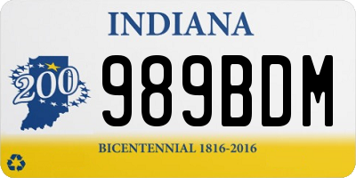 IN license plate 989BDM