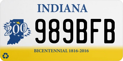 IN license plate 989BFB