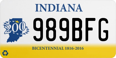IN license plate 989BFG