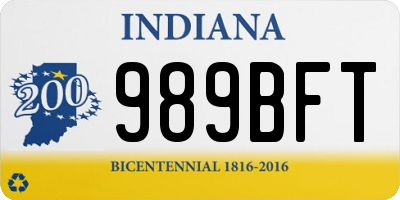 IN license plate 989BFT