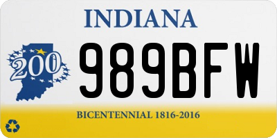 IN license plate 989BFW