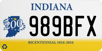 IN license plate 989BFX