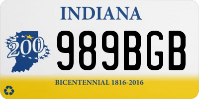 IN license plate 989BGB