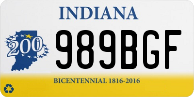 IN license plate 989BGF