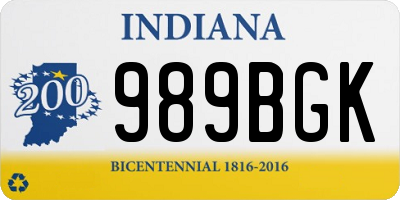 IN license plate 989BGK