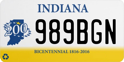 IN license plate 989BGN