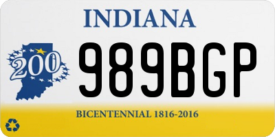 IN license plate 989BGP