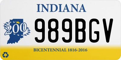 IN license plate 989BGV