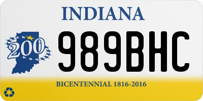 IN license plate 989BHC