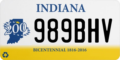 IN license plate 989BHV