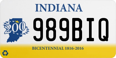 IN license plate 989BIQ