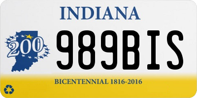 IN license plate 989BIS