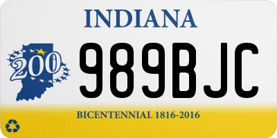 IN license plate 989BJC