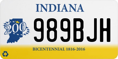 IN license plate 989BJH