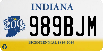 IN license plate 989BJM