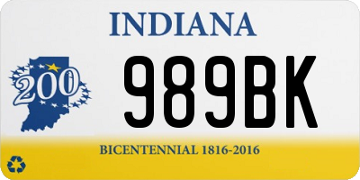 IN license plate 989BK