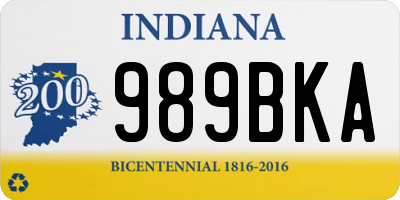IN license plate 989BKA