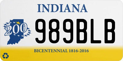 IN license plate 989BLB