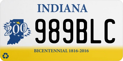 IN license plate 989BLC