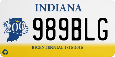 IN license plate 989BLG