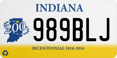IN license plate 989BLJ