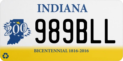 IN license plate 989BLL