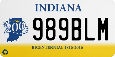 IN license plate 989BLM