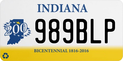 IN license plate 989BLP