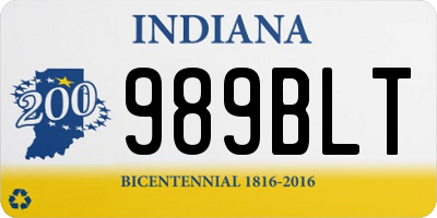 IN license plate 989BLT