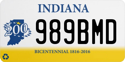 IN license plate 989BMD