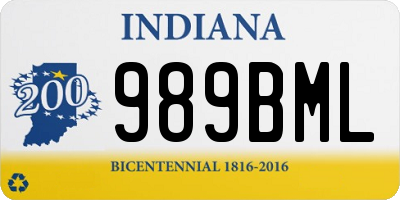 IN license plate 989BML