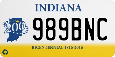 IN license plate 989BNC
