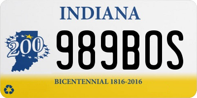 IN license plate 989BOS