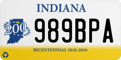 IN license plate 989BPA