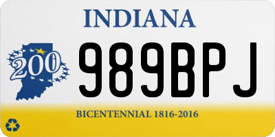 IN license plate 989BPJ