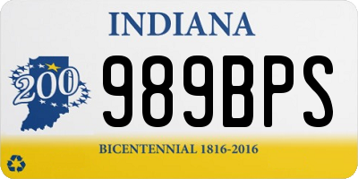 IN license plate 989BPS
